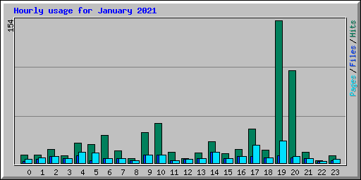 Hourly usage for January 2021